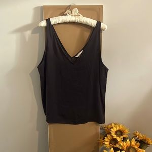 Dark Blue V-Neck Tank Top Blouse